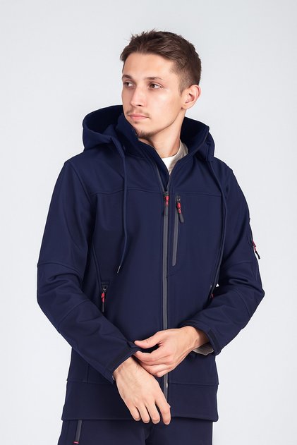 Suya Dayanıklı Slim Fit Softshell Kapüşonlu Erkek Mont