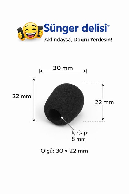 Yaka Mikrofonu Süngeri – Röportaj & İçerik Üreticileri İçin Profesyonel Ses Koruması (1 Adet)