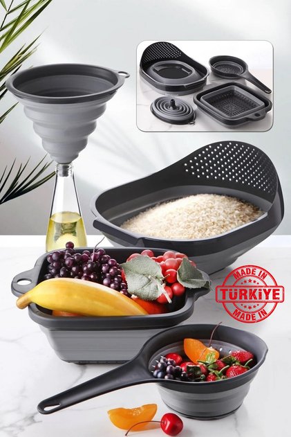 4-Piece Accordion Folding Strainer Set - Kitchen Dowry Set