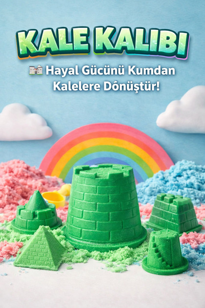 Genel Markalar Kinetik Kum ve Oyun Hamuru İçin Kale Kalıpları