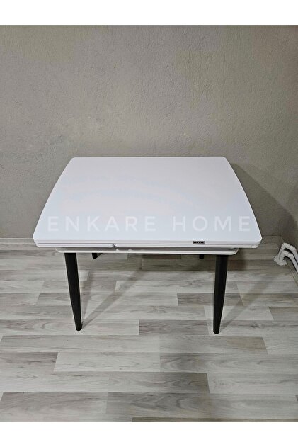 Enkare Küçük Mdf Masa, Açılabilir Mutfak Masası, 68x90, 4-6