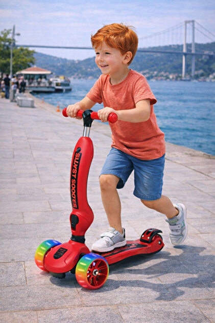 HAK İŞ OYUNCAK 3 Teker Oturaklı Işıklı Kırmızı Scooter - Fiyatı
