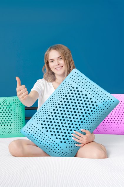Air Terapi Hava Kanallı Ortopedik Yastık Visco Yastık Mavi 60x40x16cm