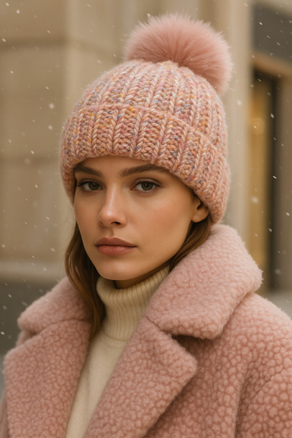 Women's Powder Pompom Wool Beret Bere1142
