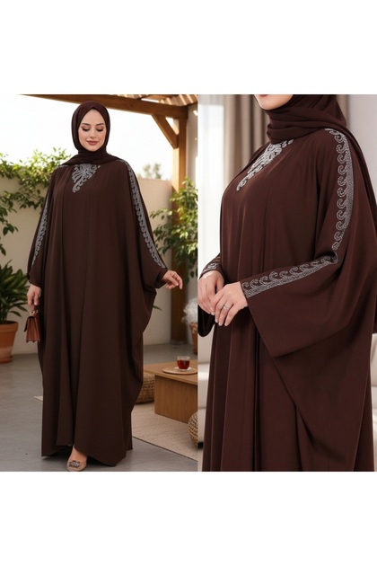 Taş işleme üstün tasarım 2 li abaya Takım