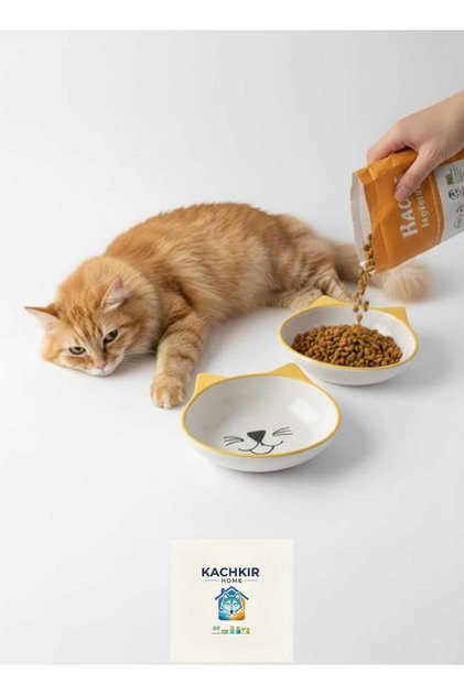 Kedi Maması Tabak Kase 3 tane bir arada Set Hediye Parti