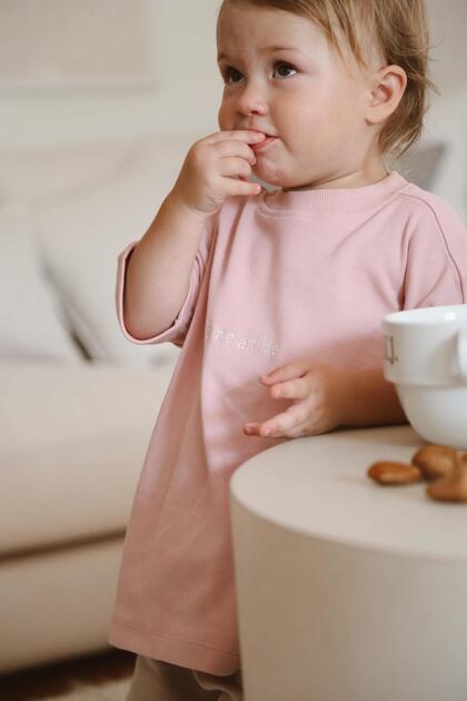 Oh La La Koala For Little Ones Pembe Bisiklet Yaka Oversize T