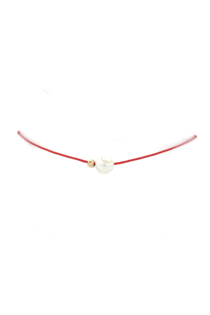Bratara snur cu sfera din aur 14k de 2.5 mm si perla de cultura