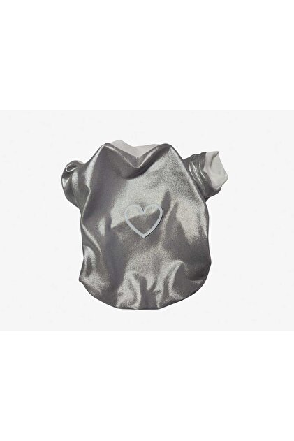 Cat Dog Outfit Silver Shiny Heart Detailed Thin Sweatshirt