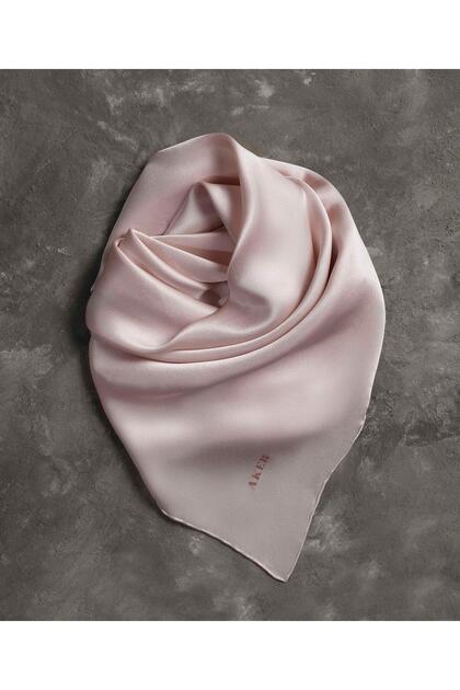 Plain Stonewashed Silk Scarf - Powder 393