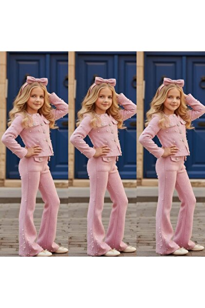 Girls' Pants Jacket Set Hair Clip Gift