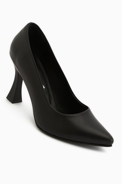 Helen Genuine Leather Black Women's Heeled Shoes Stiletto