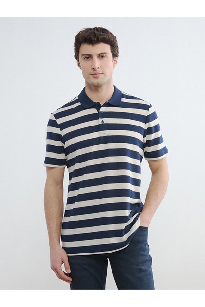 Peak New Season Polo Neck Striped Men's T-Shirt