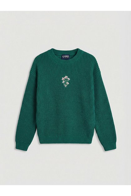 Vizyon New Season Crew Neck Embroidered Girls' Knitwear Sweater
