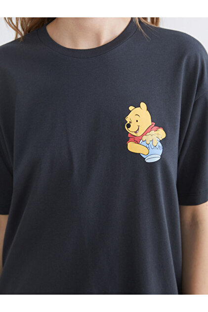LC Waikiki Antrasit Winnie the Pooh Baskılı Kadın Tişört - Fiyatı