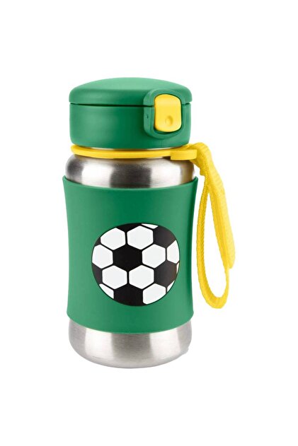 Spark Style Stainless Steel Straw Bottle - Football - 350ml