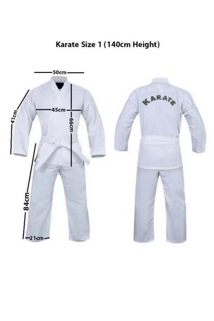 Three-Piece Karate Uniform High Quality Pakistani Fabric Size 1 or 140cm Height