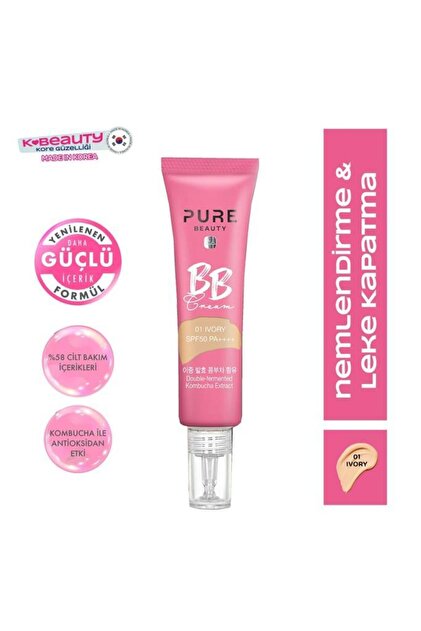 PURE BEAUTY BB Krem SPF50 PA++++ Ivory 30 ml - Fiyatı, Yorumları