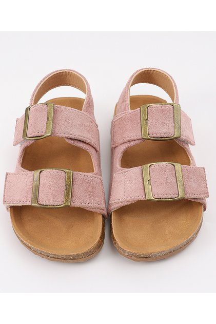Solid Buckle Closure Sandals - Pink