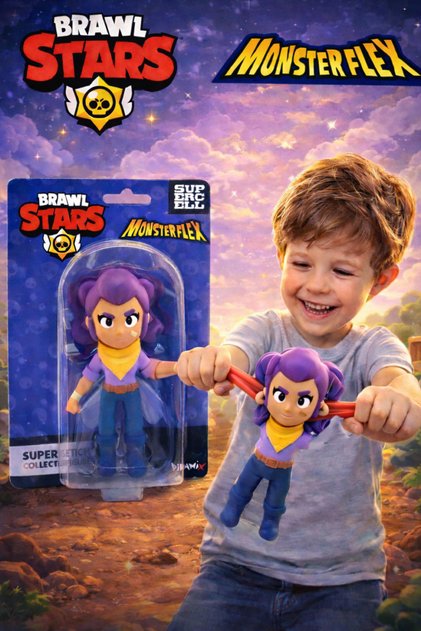 Shelly I Brawl Stars Monsterflex Stretch Oyuncak Figür – Esnek Çek Bırak