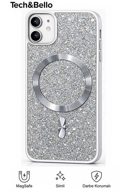 iPhone 11 Compatible Camera Protruding Shockproof Silvery Case