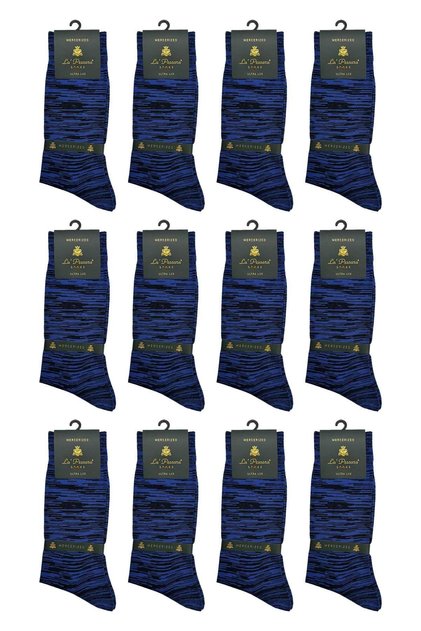 La'Pescara Ultra Luxury 12-Pack Zebra Blue Mercerized Men's Socks Crp418
