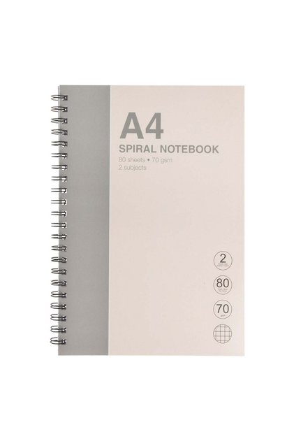 Caiet A4 Matematica Bej Gri cu 2 Subiecte & Spirala - 80F