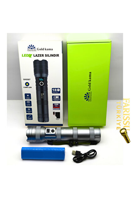 フェネル　FR　ライドライン farissu GK9587 LED Lazer Silindir El Feneri 13000 Lümen Type-C