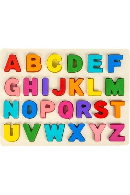 Alphabet Puzzle, ABC Puzzle Shape Alphabet Toys with Puzzle Board and Letter Blocks