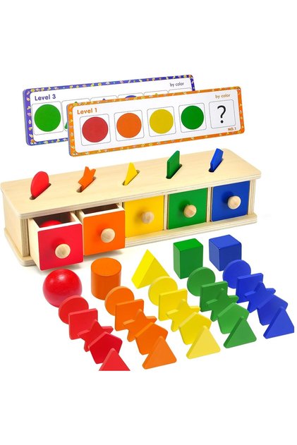 Cutie de sortare a formelor din lemn Montessori