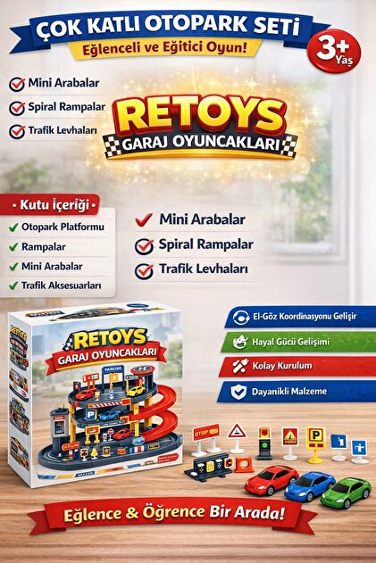 Realx Oyuncak Mega Garajlı Pist Otoparklı Şehir Hayatı Trafik