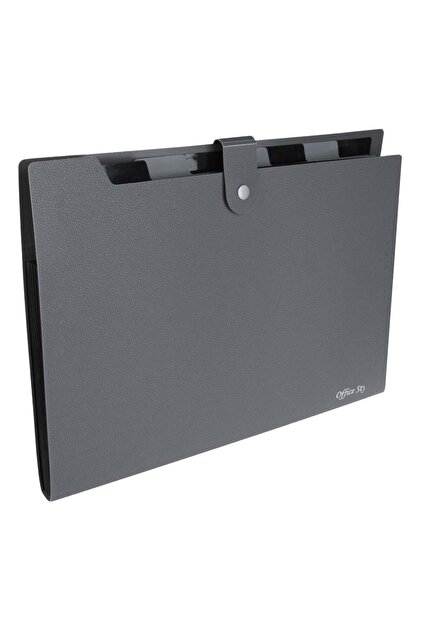 Servieta Documente cu 7 Compartimente Neagra cu Capsa 33x24,5cm