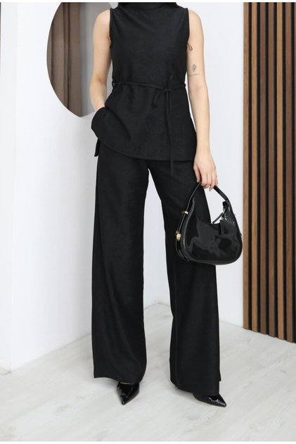 Black Velvet Judge Collar Suit Tunic Suit