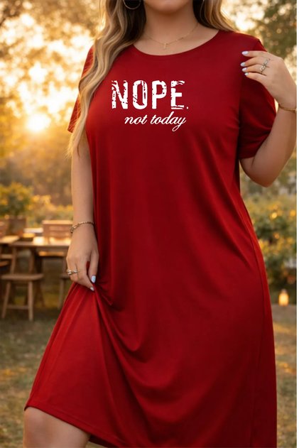 Women's Short Sleeve Crew Neck T-Shirt Dress Nightgown