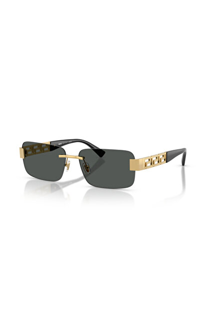 Versace VE 2257 100287 60 Erkek Gold Metal Dikdörtgen Güneş