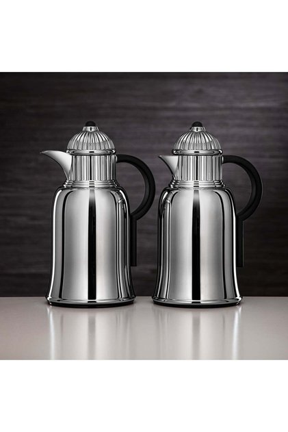 Vacuum Flask Set 1 L + 1 L Silver & Matt Black