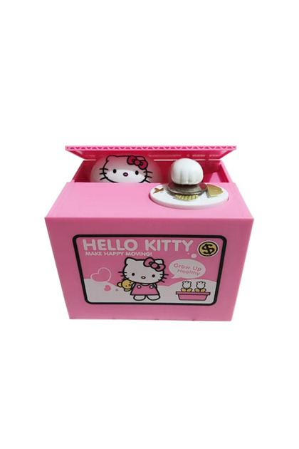 QUEEN AKSESUAR Hello Kitty Hırsız Kedi para yutan otomatik Kumbara