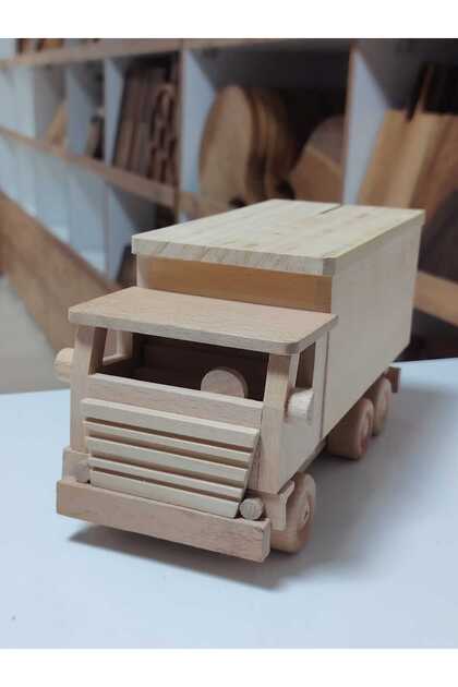 Wooden Piggy Bank Truck – Handmade Paintable Decorative Money Saving Box, Children's Room Gift