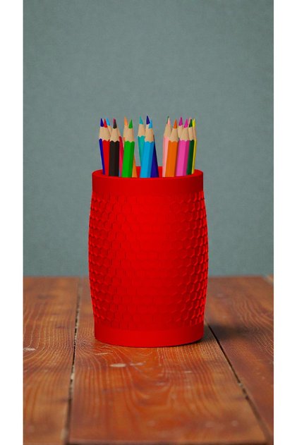 Modern Patterned Desktop Pen Holder | Stylish and Durable Organizer for Colored Pencils