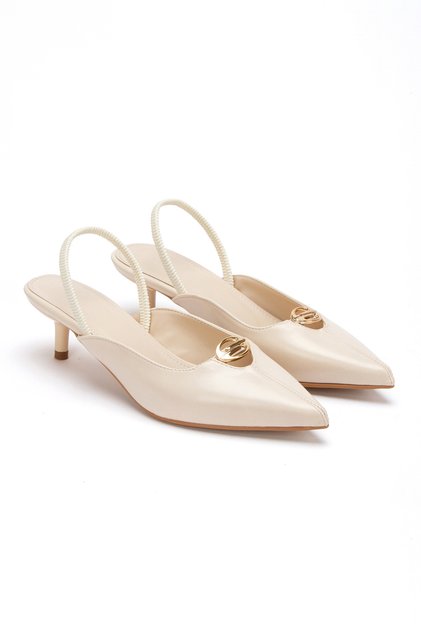 Hollywood Series Night & Event Vegan Women's Pointed Toe Buckle Detail Thin Heel Shoes