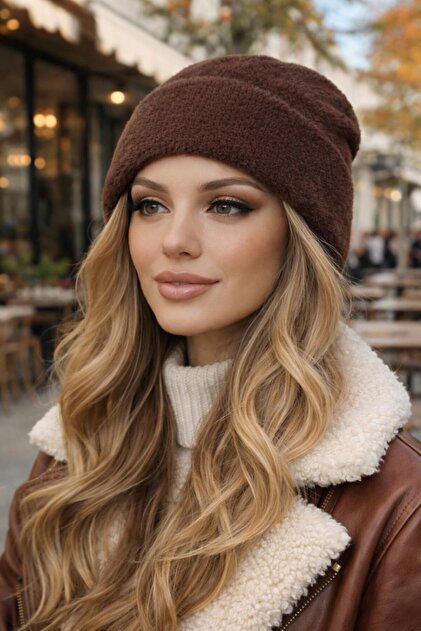 Folded Soft Bearded Knitwear Beanie, Trendy Soft Beanie