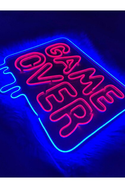 dekoraven Game Over Neon LED Duvar Tabelası | Gamer Room & Oyun