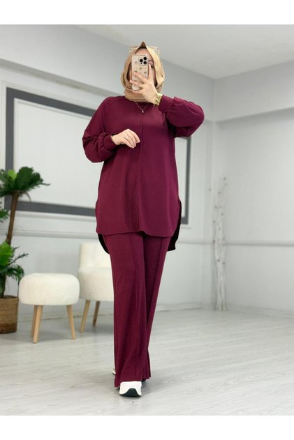 Dikiş Detaylı Spor Takım Bordo