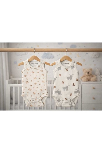 100% Cotton / 2-Piece Snap-On Baby Bodysuit / Animal Print / Cotton Baby Undershirt / Baby Snap-On / Organic