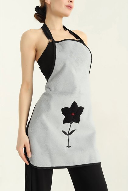 Wellsoft Embroidered Liquid-Proof Kitchen Apron - Soft Textured - Water & Stain Resistant - Long Lasting