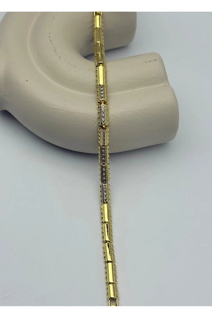 Xuping Gold Stone-Encrusted Serrated Bracelet - 25-Xpb88