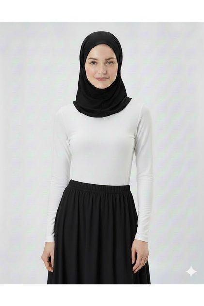 White Crew Neck Slim Fit Cotton Basic Long Sleeve Blouse Oversized Hijab Body Hzlrbnbisdüz51Tbody