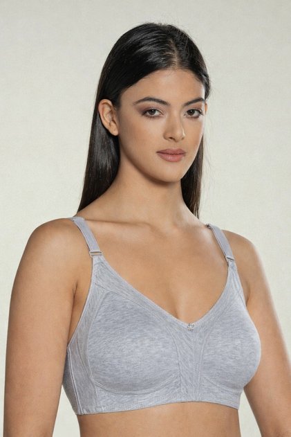 4-Piece Gathering Combed Cotton Bra