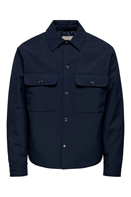 Only & Sons ONSDAVID LIFE PADDED OVERSHIRT OTW Erkek Mavi Ceket