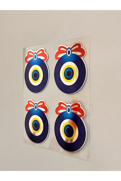 Nazar Boncuğu Etiketçilere Özel Suya Güneşe Dayanaklı Oto Kaliteli Ürün 4Ad. 3,5x4cm